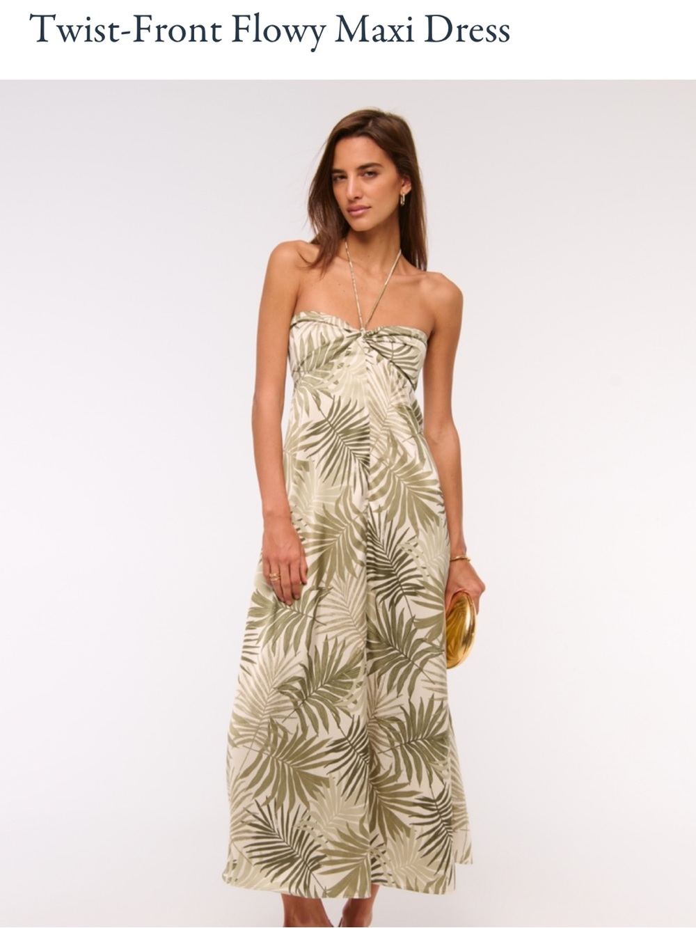 A&F Strapless Palm-Print Maxi Dress